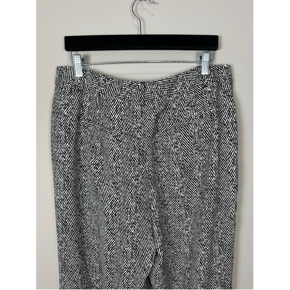 White House Black Market Wide Leg Herringbone Trousers Pants Women 12R - Picture 6 of 12